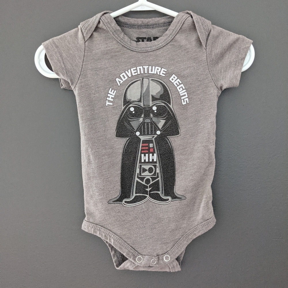 Star Wars "the adventure begins" grey onesie